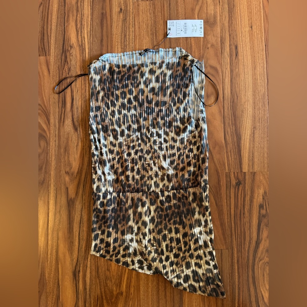 Zara Cheetah Pleated Shirt